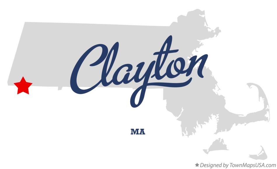 Map of Clayton Massachusetts MA