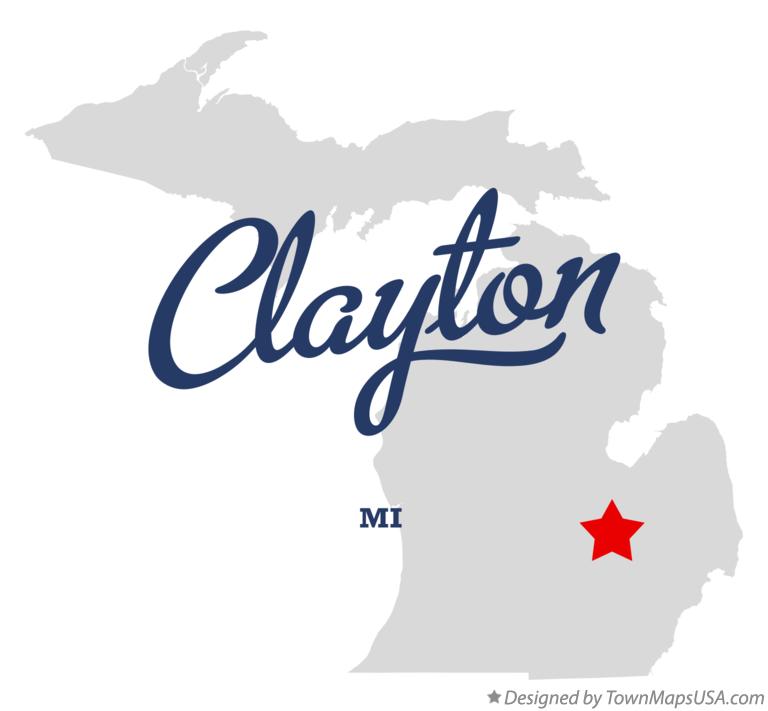 Map of Clayton Michigan MI