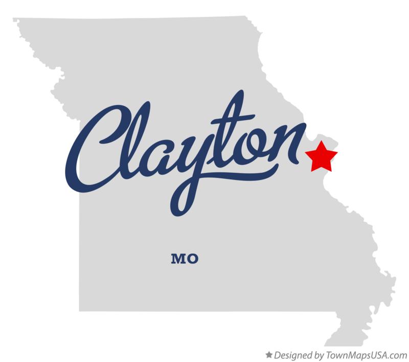 Map of Clayton Missouri MO
