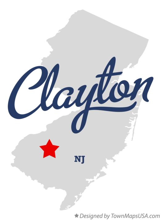 Map of Clayton New Jersey NJ