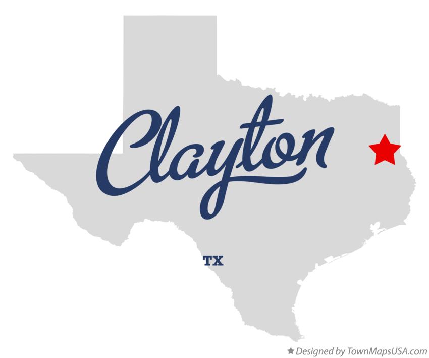 Map of Clayton Texas TX