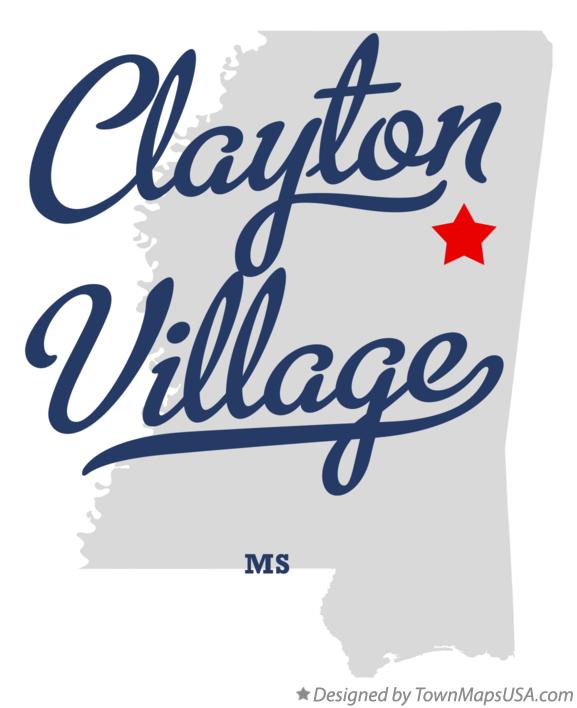 Map of Clayton Village Mississippi MS