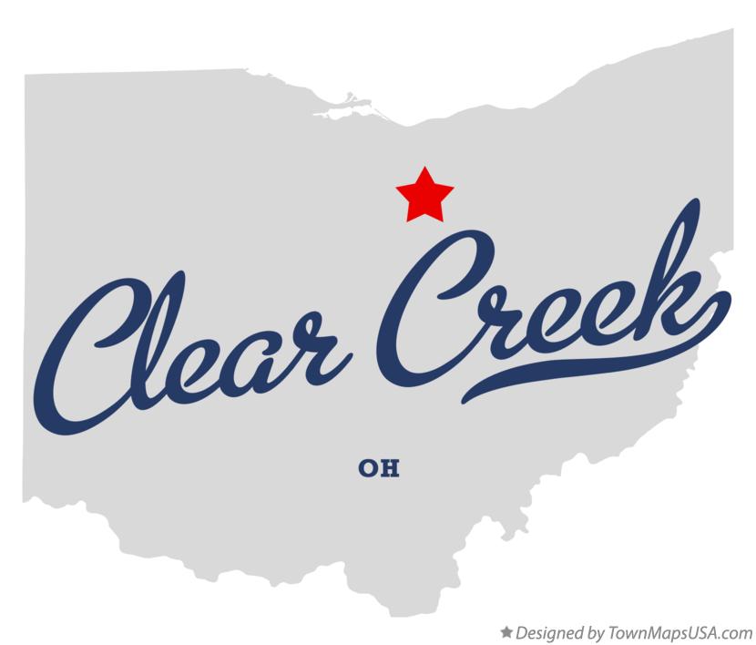 Map of Clear Creek Ohio OH