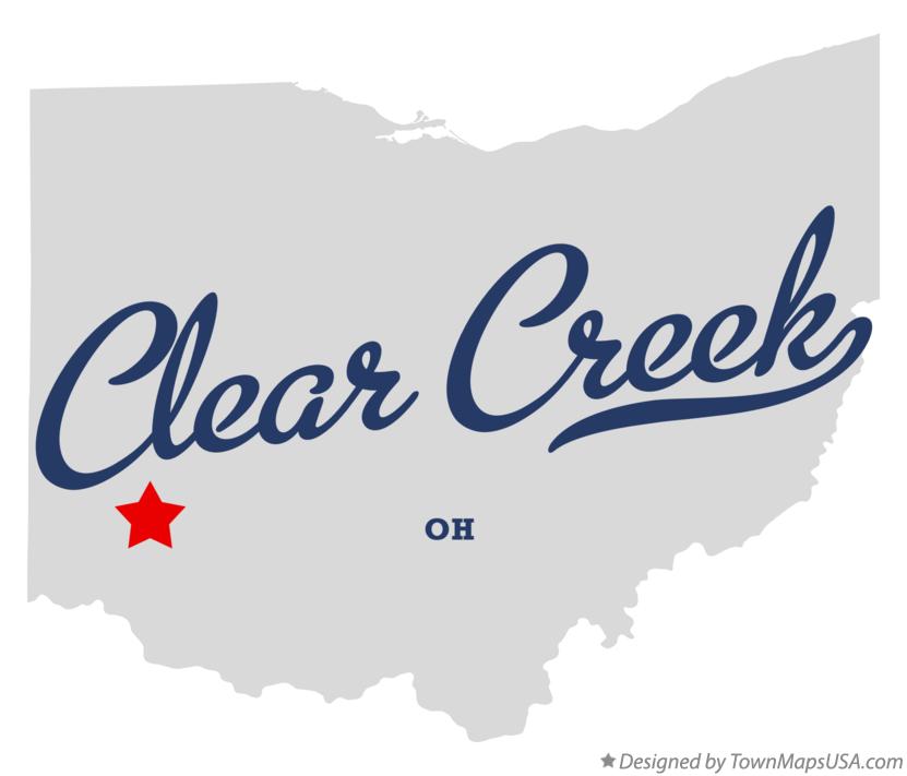 Map of Clear Creek Ohio OH