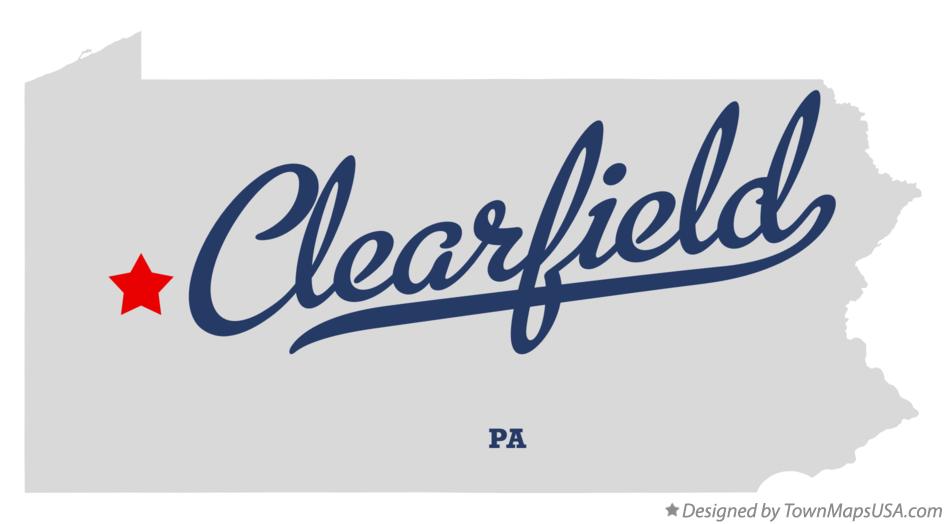 Map of Clearfield Pennsylvania PA