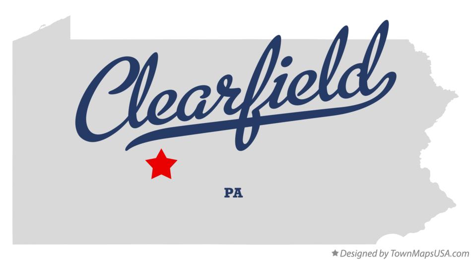 Map of Clearfield Pennsylvania PA