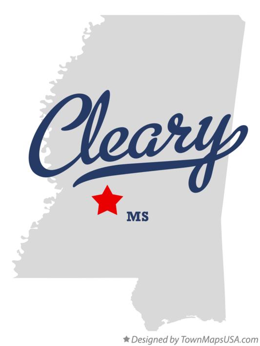 Map of Cleary Mississippi MS
