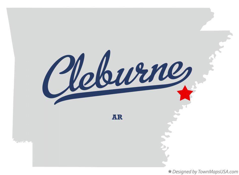 Map of Cleburne Arkansas AR