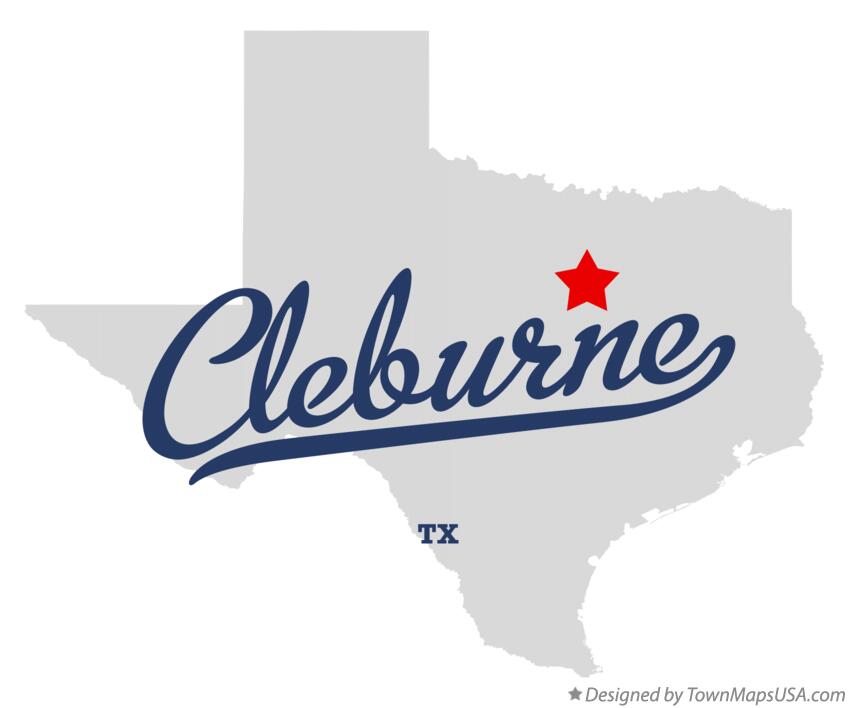 Map of Cleburne Texas TX