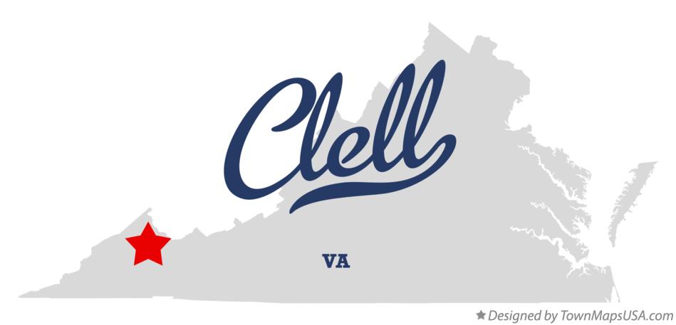 Map of Clell Virginia VA