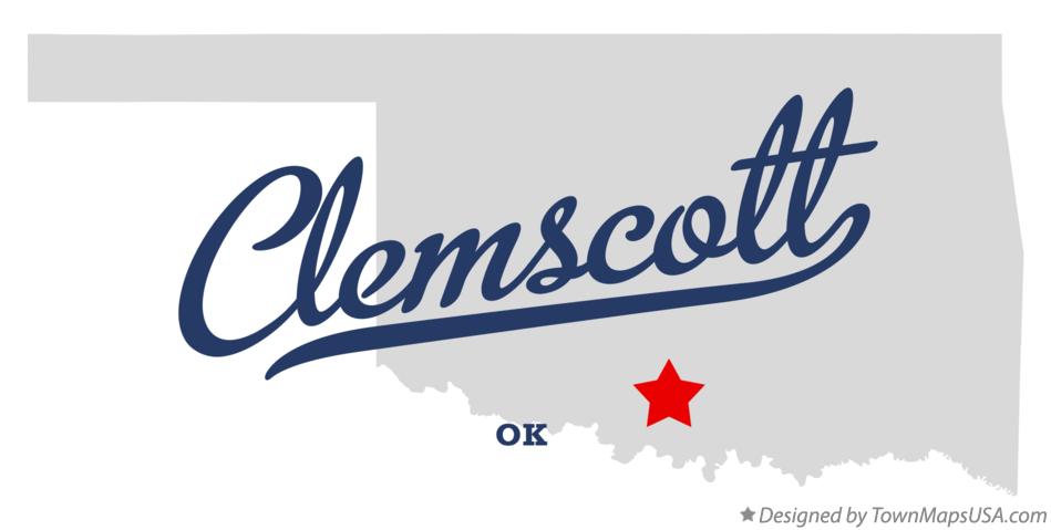 Map of Clemscott Oklahoma OK