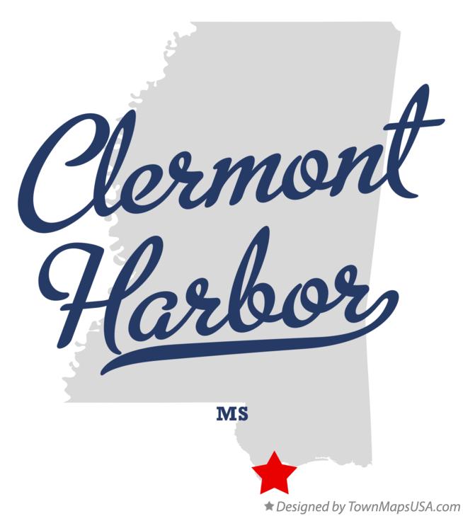 Map of Clermont Harbor Mississippi MS