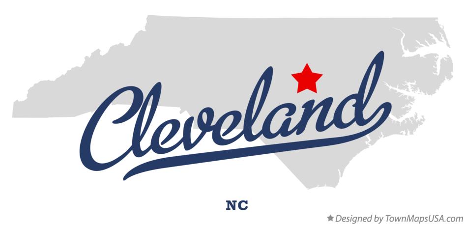 Map of Cleveland North Carolina NC