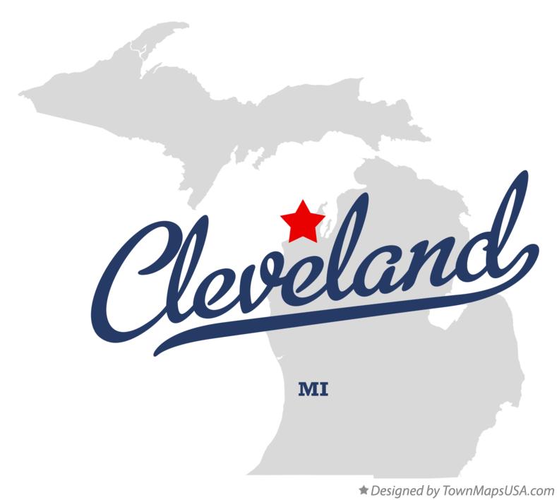 Map of Cleveland Michigan MI