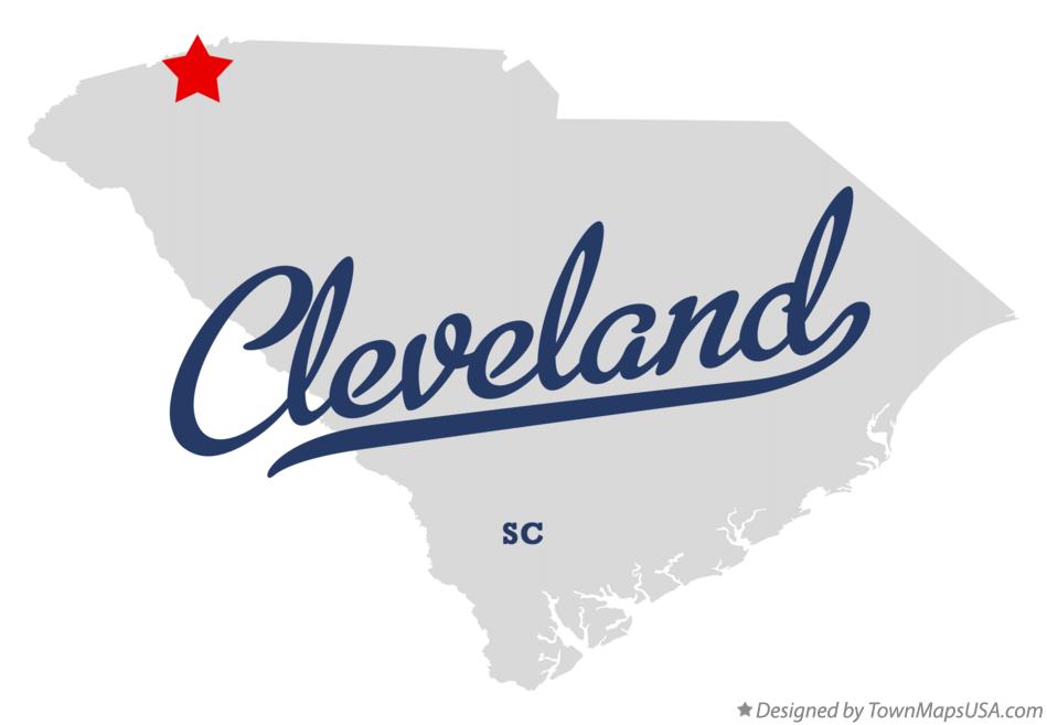 Map of Cleveland South Carolina SC