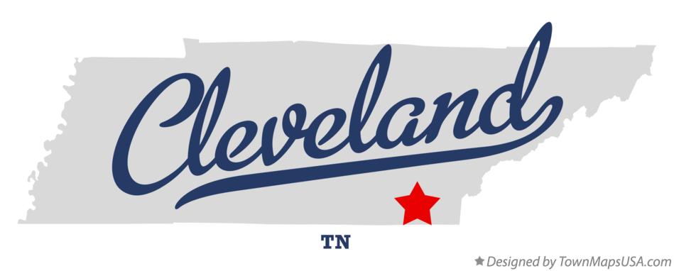 Map of Cleveland Tennessee TN
