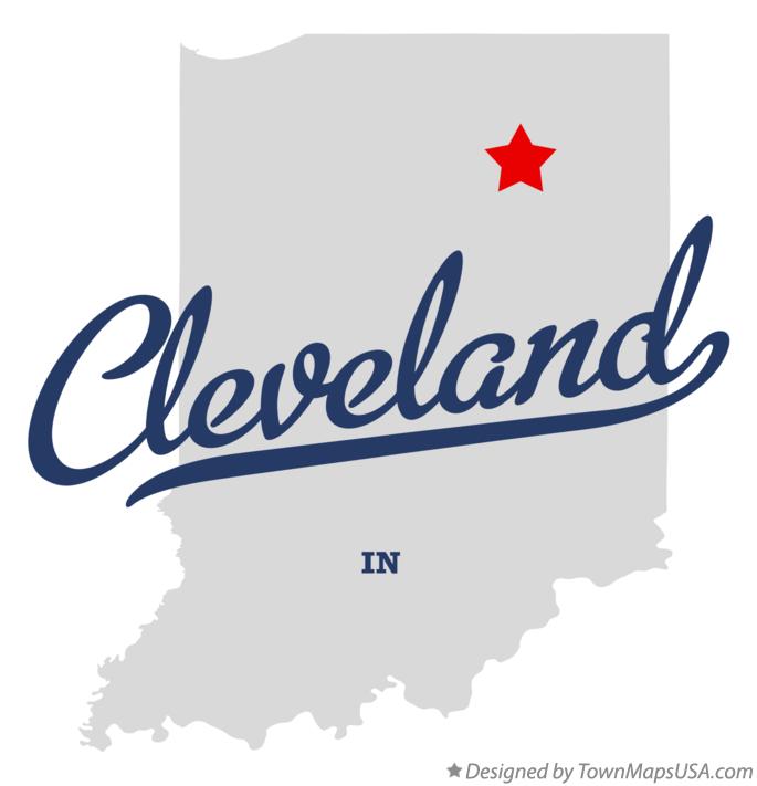 Map of Cleveland Indiana IN