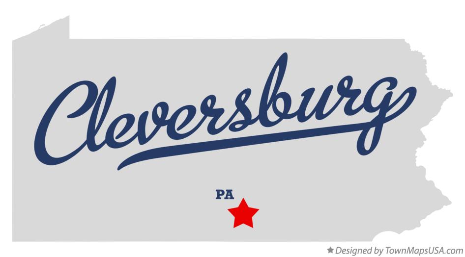 Map of Cleversburg Pennsylvania PA