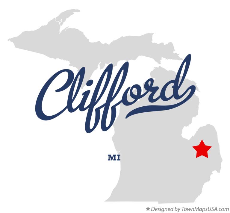 Map of Clifford Michigan MI