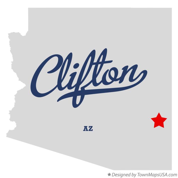 Map of Clifton Arizona AZ