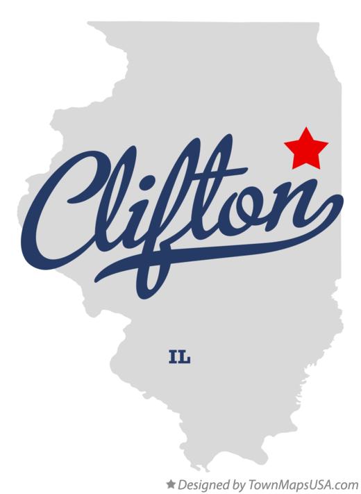 Map of Clifton Illinois IL