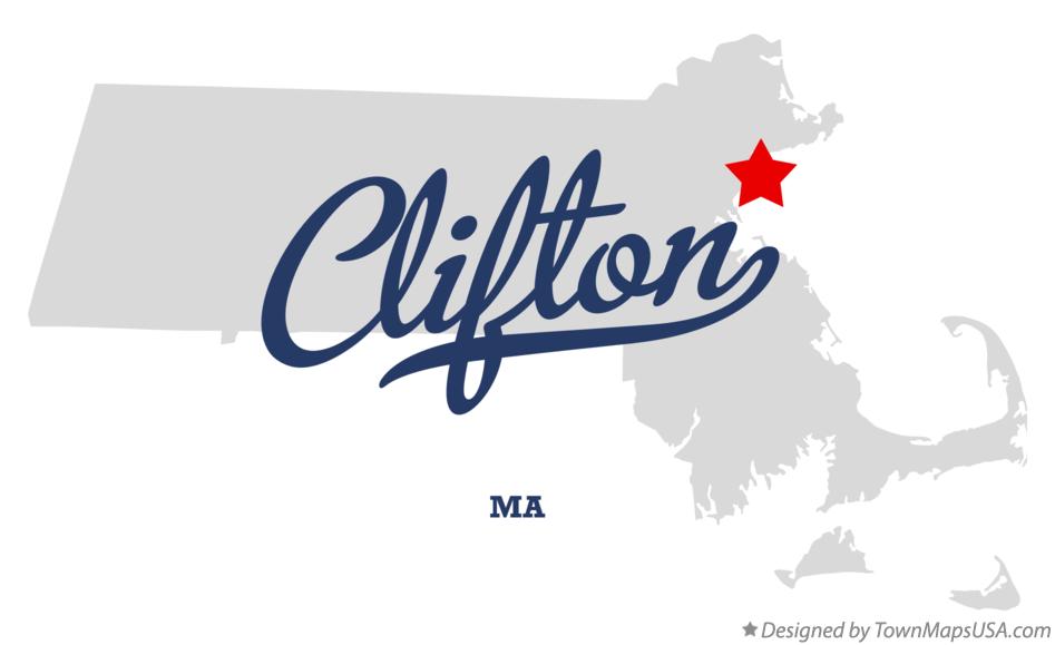Map of Clifton Massachusetts MA