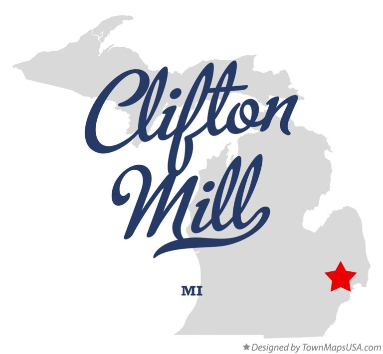 Map of Clifton Mill Michigan MI