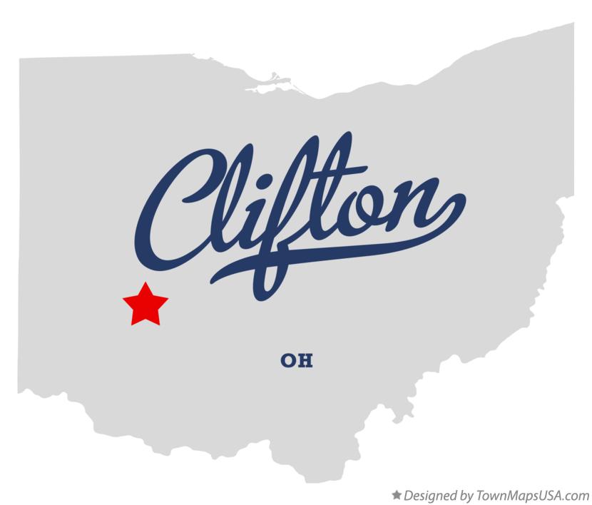 Map of Clifton Ohio OH
