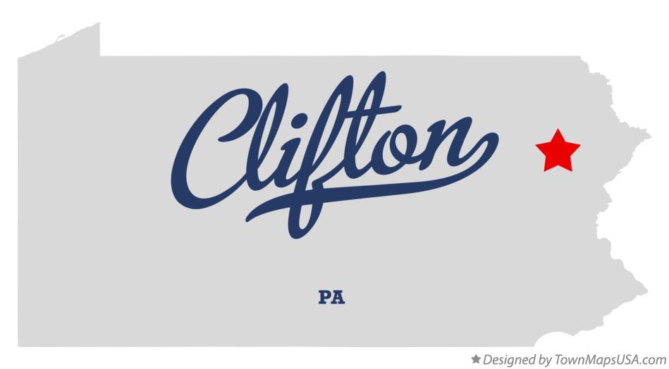 Map of Clifton Pennsylvania PA