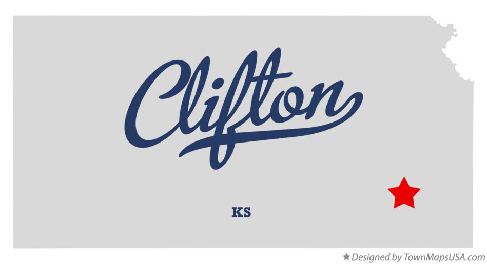 Map of Clifton Kansas KS