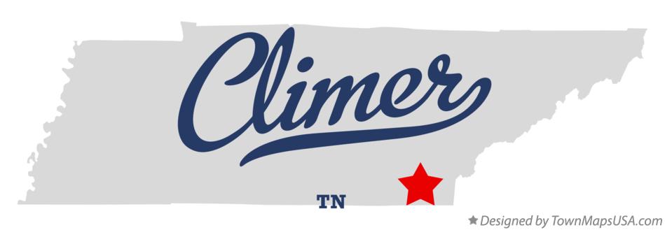 Map of Climer Tennessee TN