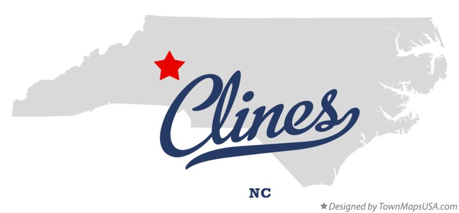 Map of Clines North Carolina NC