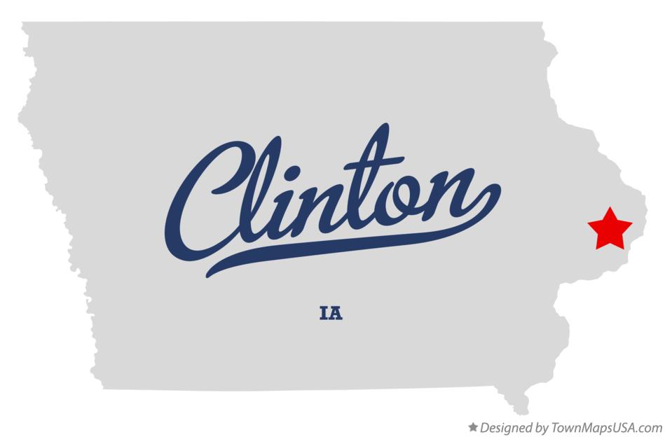 Map of Clinton Iowa IA