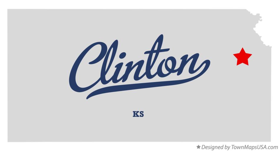 Map of Clinton Kansas KS