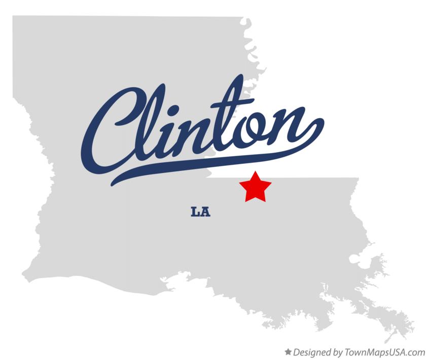 Map of Clinton Louisiana LA
