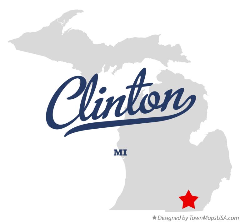 Map of Clinton Michigan MI