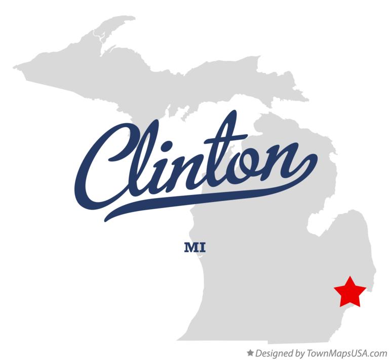 Map of Clinton Michigan MI