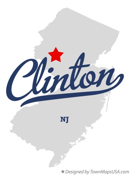 Map of Clinton New Jersey NJ