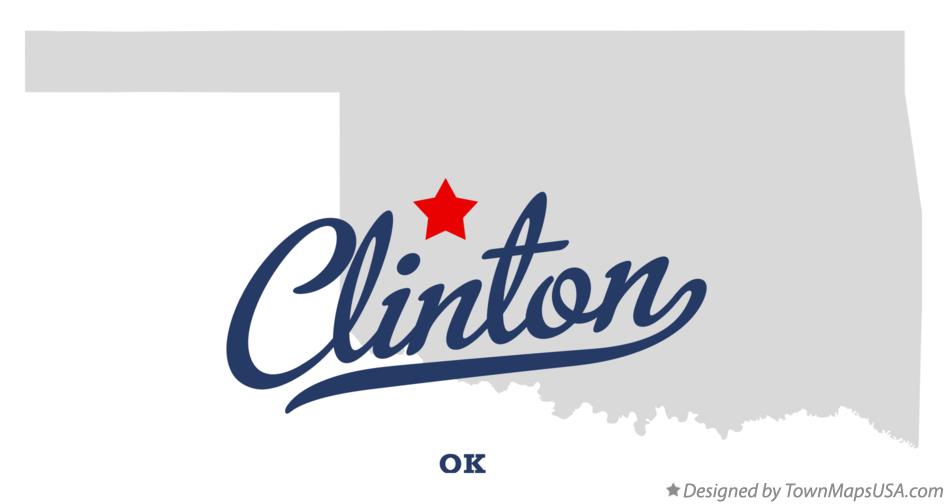 Map of Clinton Oklahoma OK