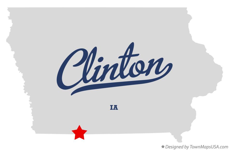 Map of Clinton Iowa IA