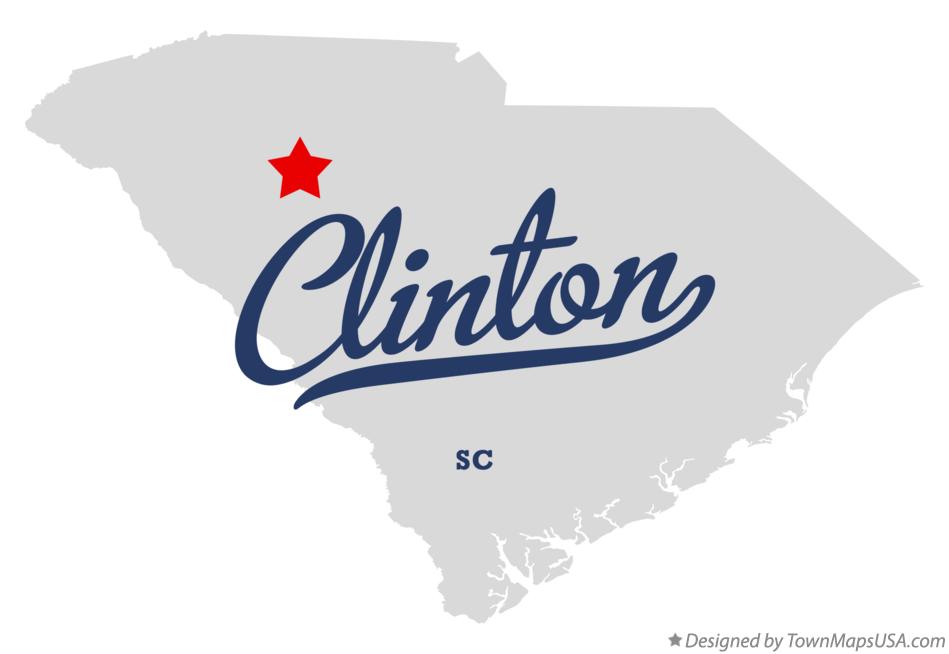 Map of Clinton South Carolina SC