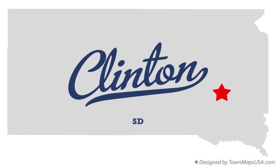 Map of Clinton South Dakota SD