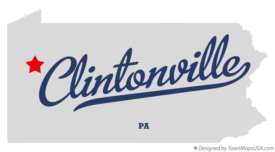 Map of Clintonville Pennsylvania PA