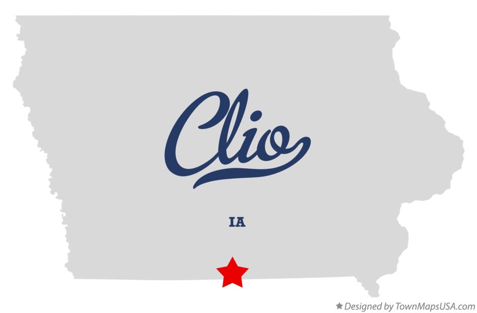 Map of Clio Iowa IA