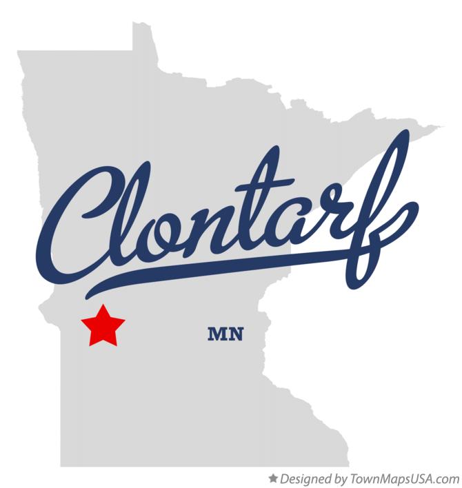 Map of Clontarf Minnesota MN