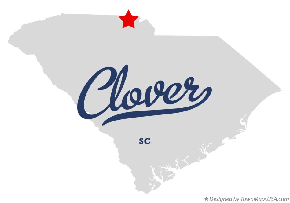 Map of Clover South Carolina SC