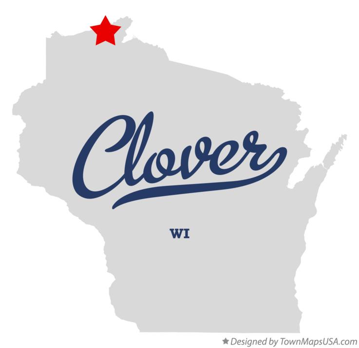 Map of Clover Wisconsin WI