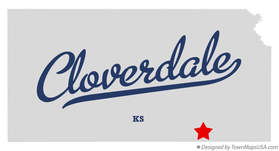 Map of Cloverdale Kansas KS