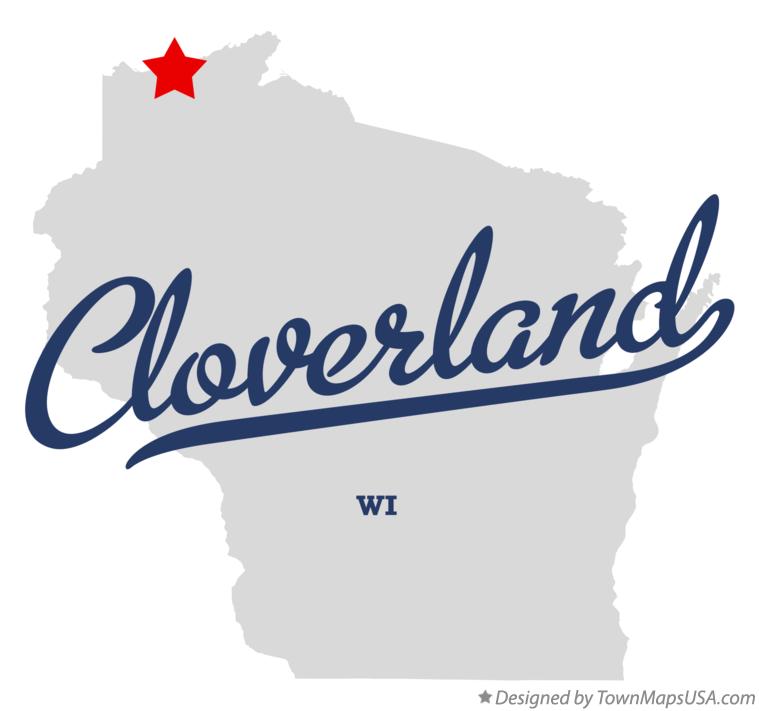Map of Cloverland Wisconsin WI