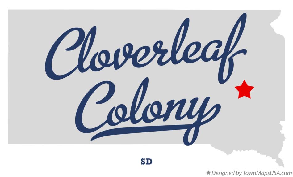 Map of Cloverleaf Colony South Dakota SD